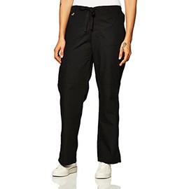 WonderWink Women's Fashion Cargo Pant, Black, Small/Petite