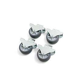 Design61 4 x Box Fixed Castors Bed Box Castors Furniture Castors Furniture Castors Side Screw-On Castors 50 x 19 mm with Soft Tread