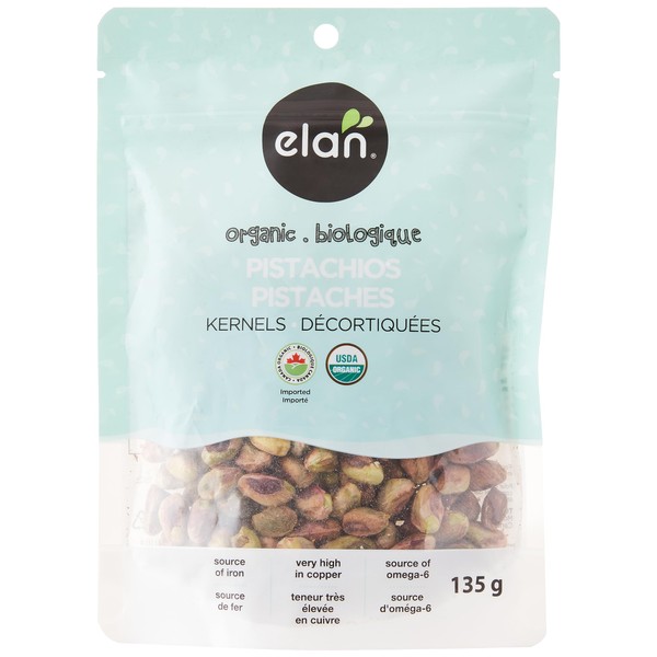 ELAN Organic Raw Pistachios Non-GMO, Vegan, Gluten-Free, Kosher,135 Gram
