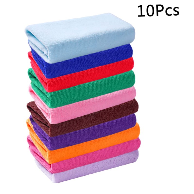 NOLITOY 20x20cm Microfiber Washcloths 10pcs Assorted Hand Towels Absorbent Quick
