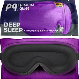 Peace&Quiet | PQ Sleep Mask for Side Sleepers - 3D Contoured Light Blocking Sleeping Mask for Women and Men, Lightweight & Soft Eye Shade Cover for Deep Rest, Premium Quality (Purple)