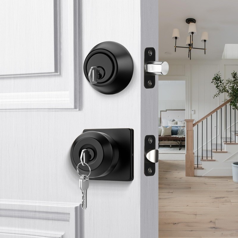 goldenwarm Exterior Deadbolt and Keyed Entry Door Knob Set, Key