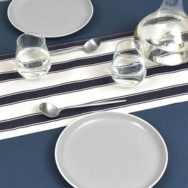 Style Decor W2701420 Laminated Table Runner, Waterproof, Nordic Table Center, 70.9 inches (180 cm), Wipable, Simple, Striped, Navy