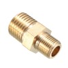 TOP-VIGOR 5Pcs Brass Pipe Fitting, Hex Nipple 1/4 BSP Male