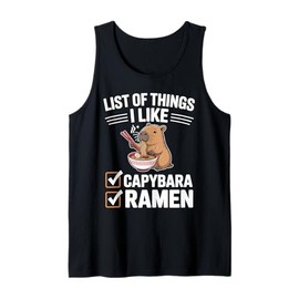 Cute Kawaii Capybara List of Things I Like Ramen Lover Tank Top