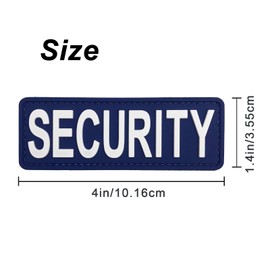 uuKen Navy Blue Security Patch 4"x1.4" with Hook Fastener Back for Hats Caps Helmets Vests Clothing Bags (Navy Blue,Small 4"x1.4")