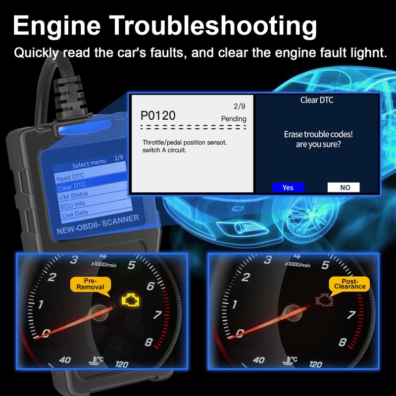 Topdiag T100 OBD2 Scanner: All Mode Diagnostic Code Reader I/M