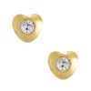 Studex Tiny Tips 4mm Heart and Crystal Centre Gold Plated