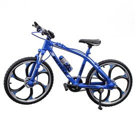 NUOBESTY Alloy Bicycles Model, 17cm Creative Alloy Model 1: 10 Mini Simulation Racing Bike Finger Bicycle Toy (Racing Cycle Blue)