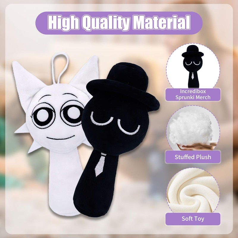 Sprunki Plush Toys for Kids, Incredibox Sprunki Birthday Decoration Plushies