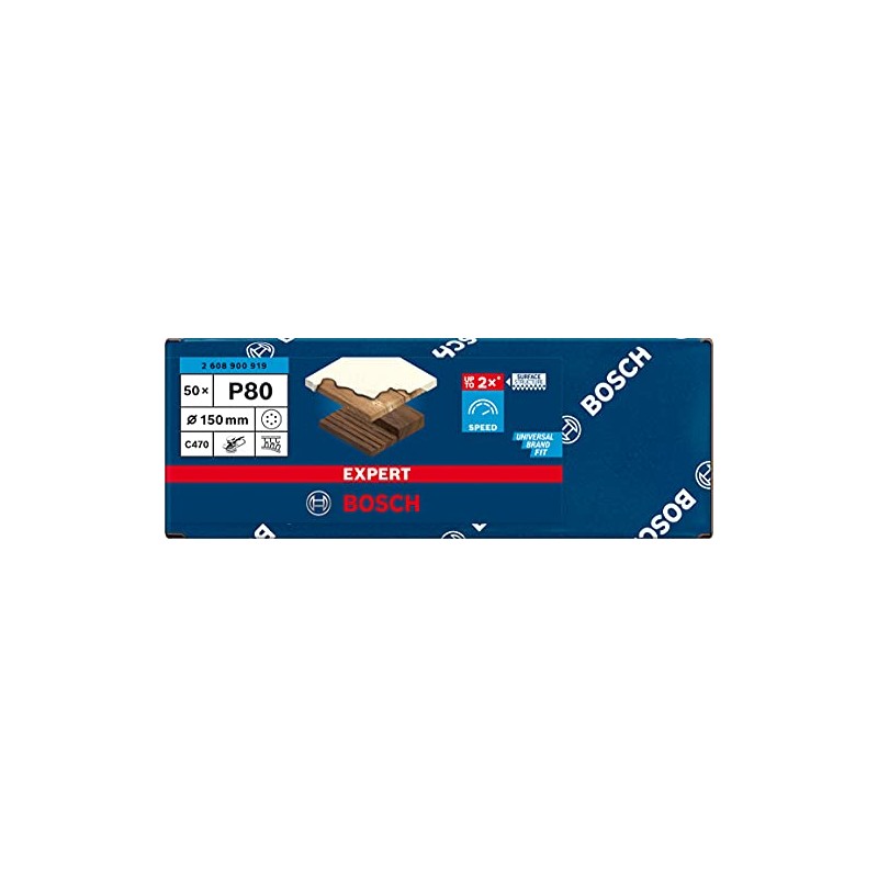 Bosch Professional 50x Expert C470 Sandpaper (Ø 150 mm, Grit