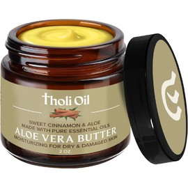 Mezcla de manteca de karité y aloe vera: contiene 4 aceites esenciales bíblicos (nardo, hisopo, casia y canela). Hidratante para todo tipo de piel. Aroma dulce a canela (2 oz)
