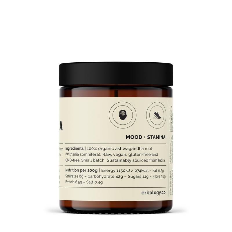 Organic Raw Ashwagandha Powder 220 g Adaptogen Sustainably Sourced from