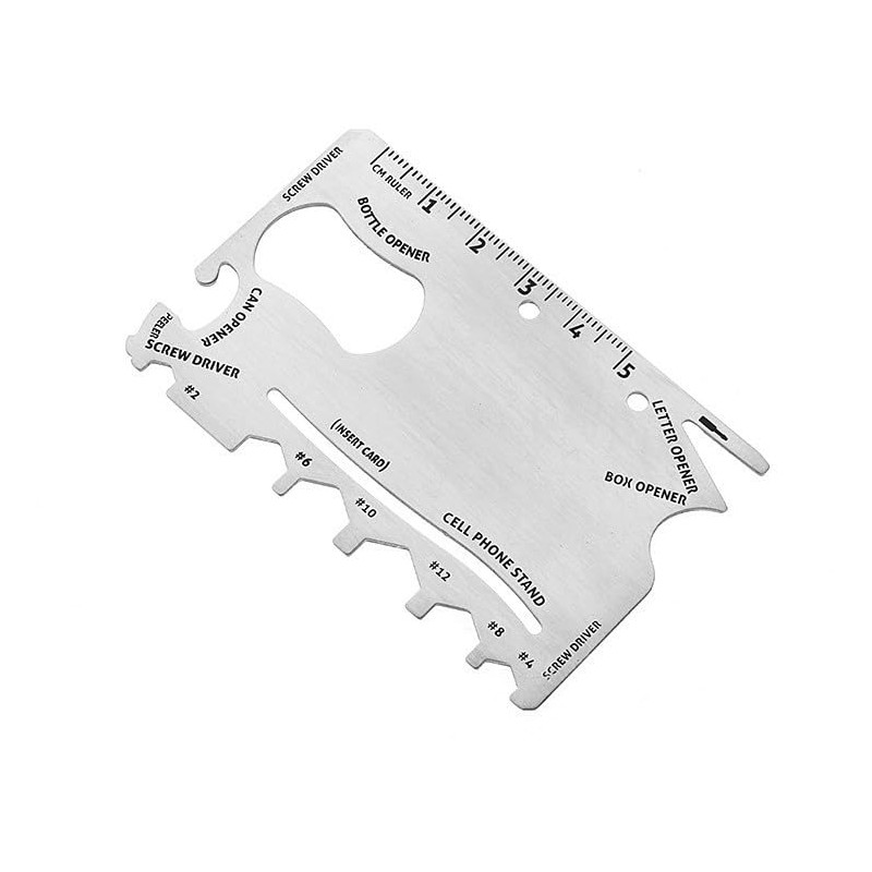 LORJE 15 in 1 Pocket Survival Credit Card Sized Multi-Tool