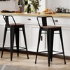 ALISH Bar Stools Set of 2,Low Back Counter Height Bar