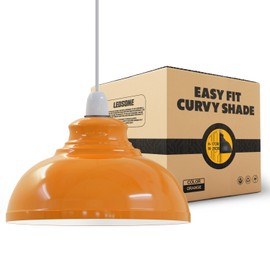 LEDSone Ceiling Light Shade, Vintage Metal 29cm Curvy Shaped Lamp Shades Easy fit Ceiling Pendant Lightshade for Living Rooms bedrooms Living Room Kitchen Dining Room Cafe Restaurant (Orange)