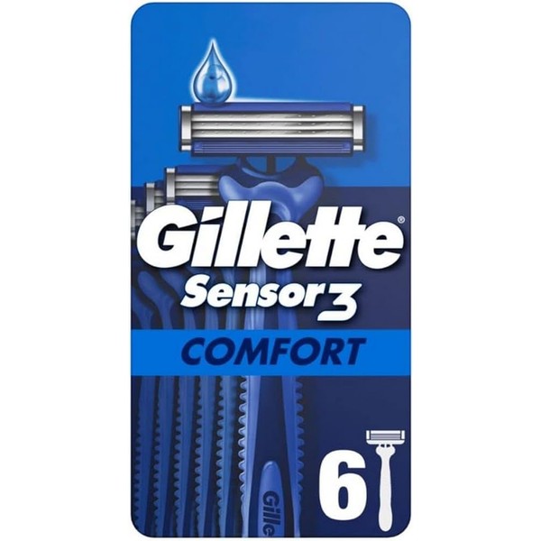 Gillette Sensor3 Comfort Disposable Razors for Men with Lubricating Tape
