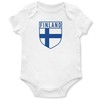 Purple Print House Baby Boys Finland Flag Badge Retro Babygrow