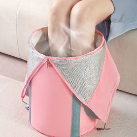 Long foot bath bag, portable foot bath, portable waterproof bag, water bag, foot bath basin, relief of cold hands and feet Long foot bath bag pink 2ea