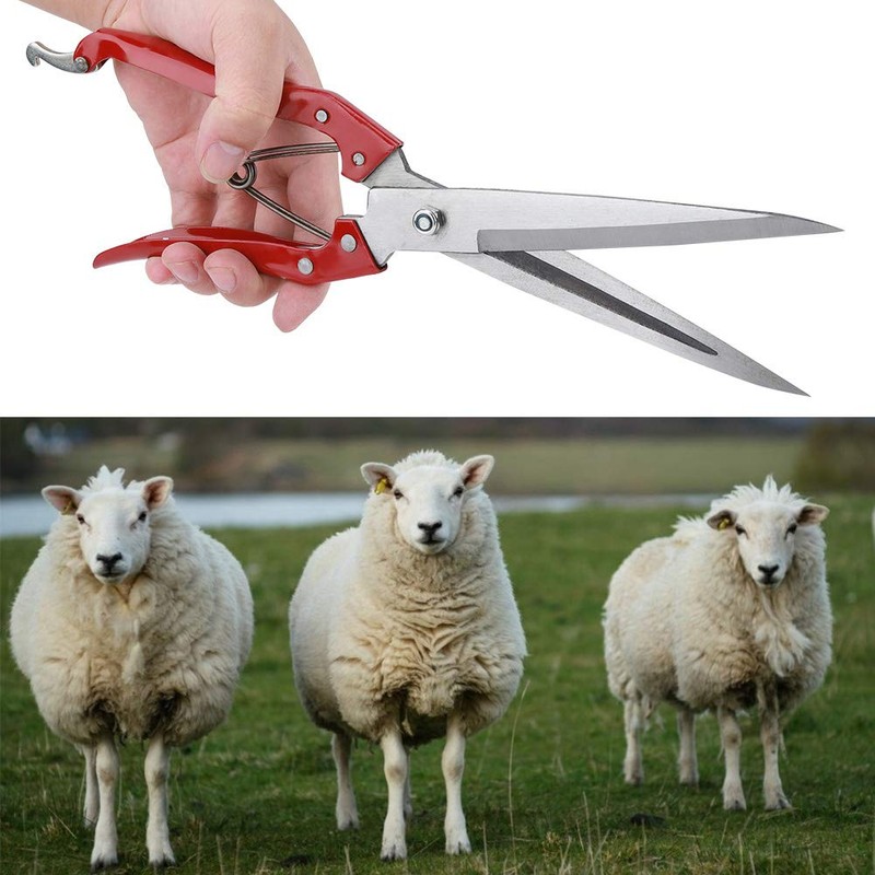 Schafschere, Manuelle Schafschere Wollschere mit Feder, Edelstahl Handschere Multifunktionale Schafschere