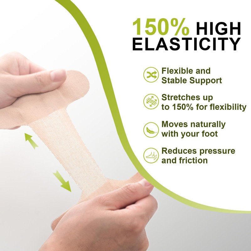 Bukihome Pre-Cut Kinesiology Tape for Feet – 12 Pcs Big