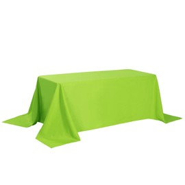 Rectangle Tablecloth 90x132 inch Washable Polyester Fabric Table Cloth for Wedding Party Dining Banquet Decoration（90x132, Apple Green）