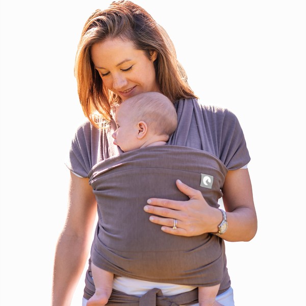 Baby Sling Wrap with Large Front Pocket - Naturally Soft Baby Wrap Carrier - Cotton Baby Sling Carrier from Birth - Baby Sling Newborn to Toddler Carrier - The Pocket Wrap™ by Trekki (Earth)