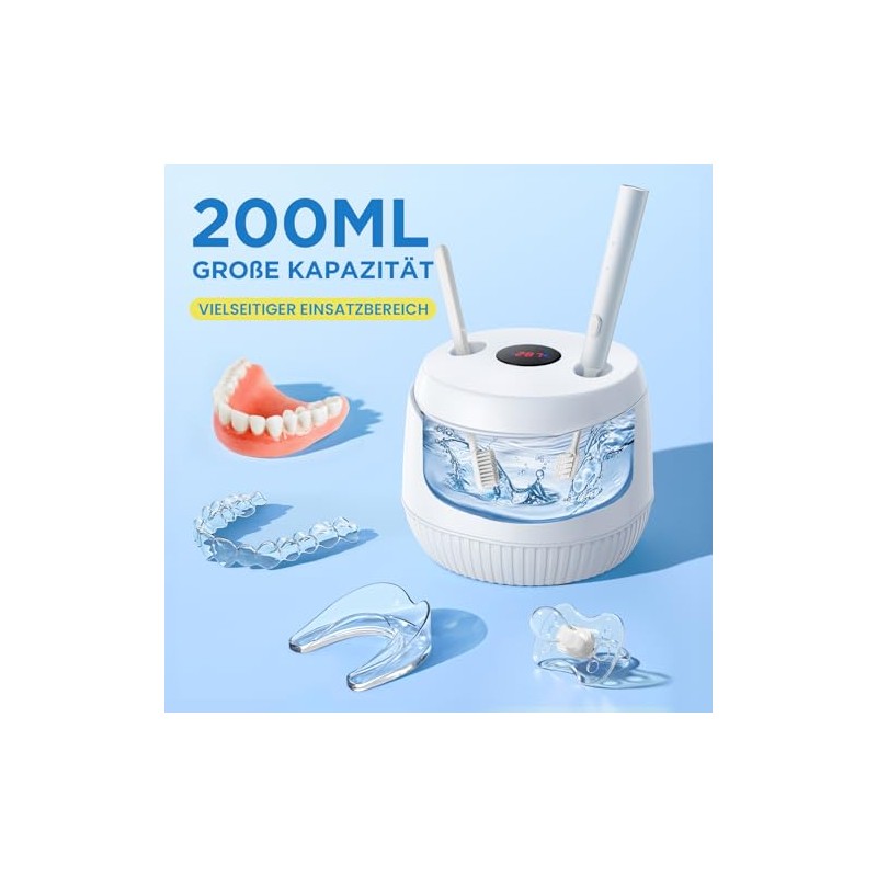 Ultrasonic Cleaning Device 45000Hz UV Ultrasonic Cleaner 200 ml Dental