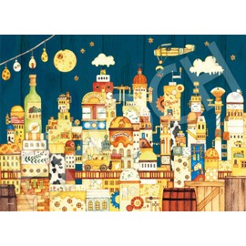 Epoch Co. 07-464s 500-Piece Jigsaw Puzzle Illustration/Art by Noriko Nishimura, The Cheese Town Under the Kitchen, 15.0 x 20.9 inches (38 x 53 cm), Includes Glue, Spatula, Point Coupon
