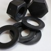 5 x Black Hexagon Head Screws Polypropylene (PP) Plastic Nuts,