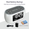 HOUSBAY Glow Small Alarm Clock Radio for Bedrooms with 7