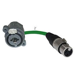 MCSPROAUDIO 2ft Pigtail: 1/4 TRS/XLR Female Panel Mount to XLR Female Plug (Green)
