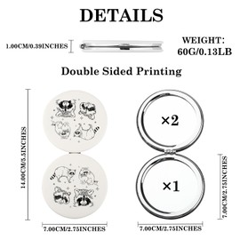 OKEYCH Raccoon Lover Gift Raccoon Design Makeup Mirror Raccoon Owner Pocket Mirror Trash Panda Gift (Raccoon Design J)