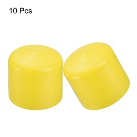 QUARKZMAN Pack of 10 Rubber Caps 45 mm (1 3/4 Inch) ID Vinyl Round End Cap Cover Screw Thread Protective Caps Yellow