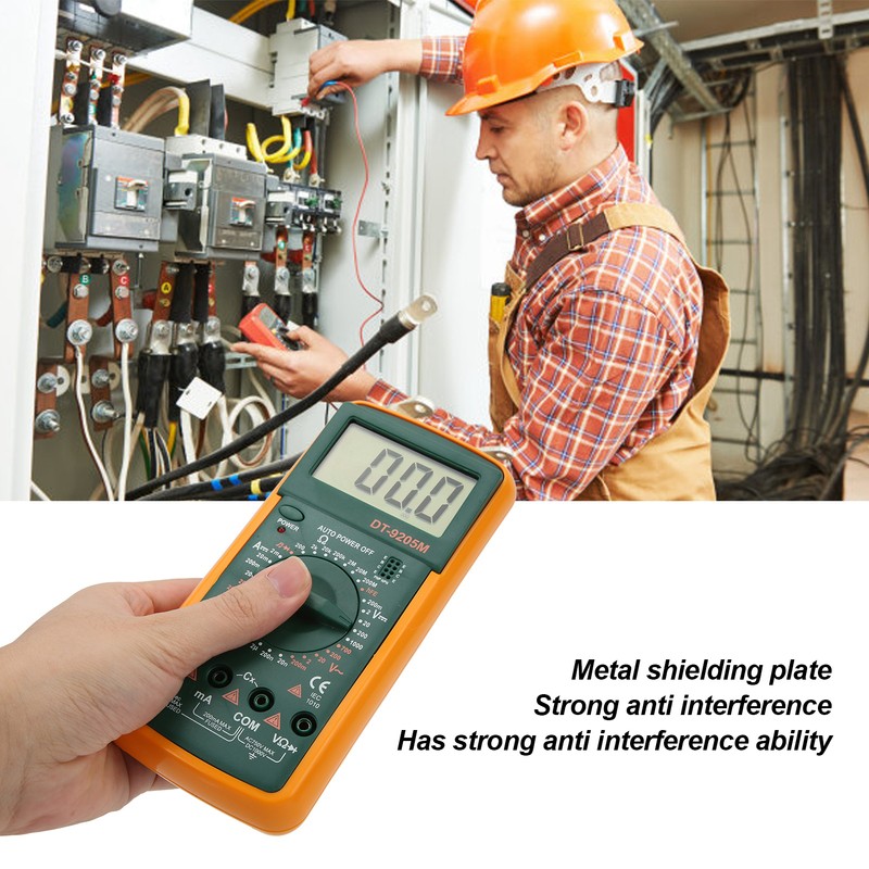 DT‑9205M LCD Large Screen Digital Multimeter Handheld Voltmeter Ohmmeter Ammeter