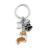 Tranbath Corgi Dog Bone Paw Print Keychain Cute Bag Accessory