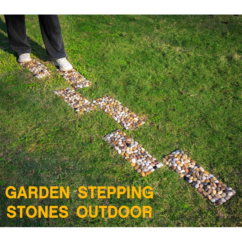 River Rock Stepping Stones, 6 Pcs 16" L x 5.5"