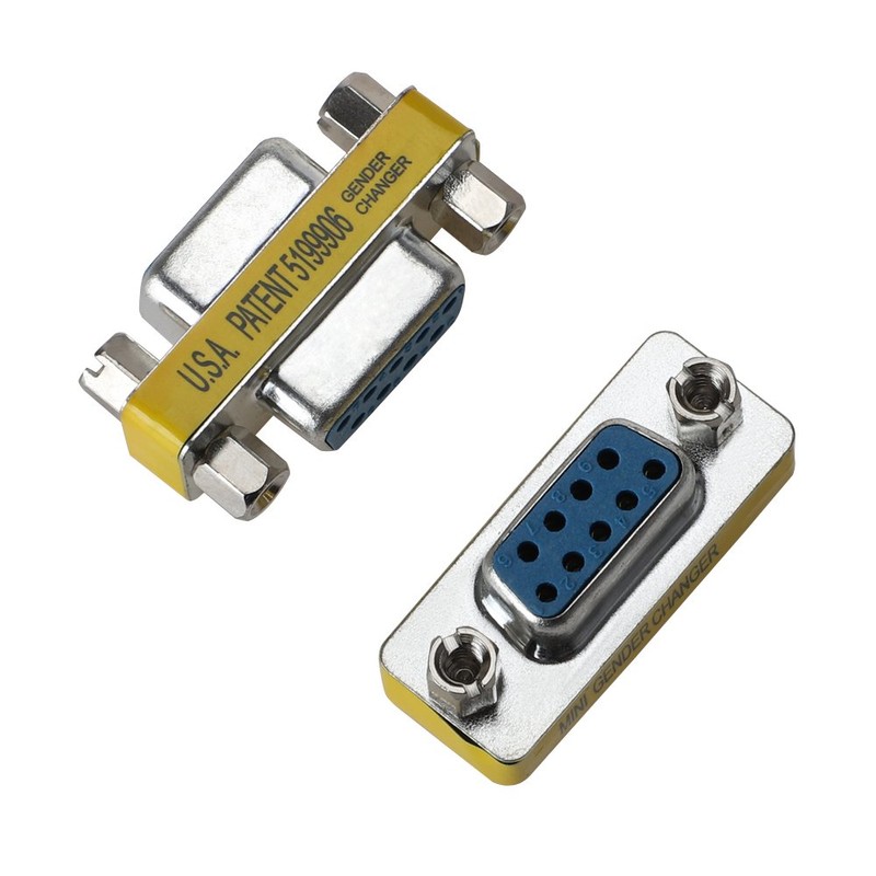 WOVTE DB9 Female to Female Mini Gender Changer Coupler Adapter