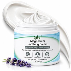 DVO Magnesium Cream - Fast Relief, MSM & Arnica for Muscle Pain, Soreness & Cramps, Fast Absorbing, Non-Greasy, Ideal for Legs, Feet & Shoulders, 5.29 oz