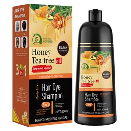 XYZCREATIVE Black Hair Dye Shampoo 3 in 1 for Women & Men 100% Gray Hair Coverage - Herbal Ingredients Natural Plant Hair Color - Hair Dye in Minutes 500ML