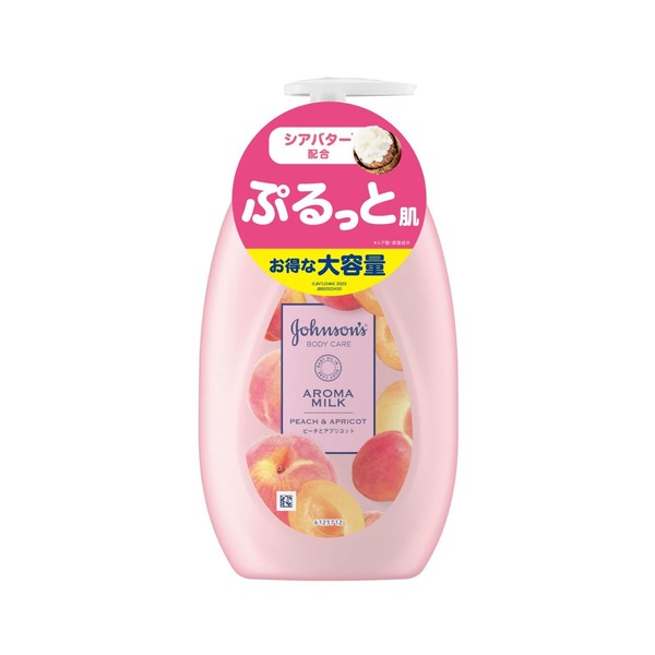 Johnson Body Care Lasting Aroma Milk, 16.9 fl oz (500 ml), Peach and Apricot Scent, Large Capacity, Body Cream, Body Milk, Lotion, Pump, Moisturizing