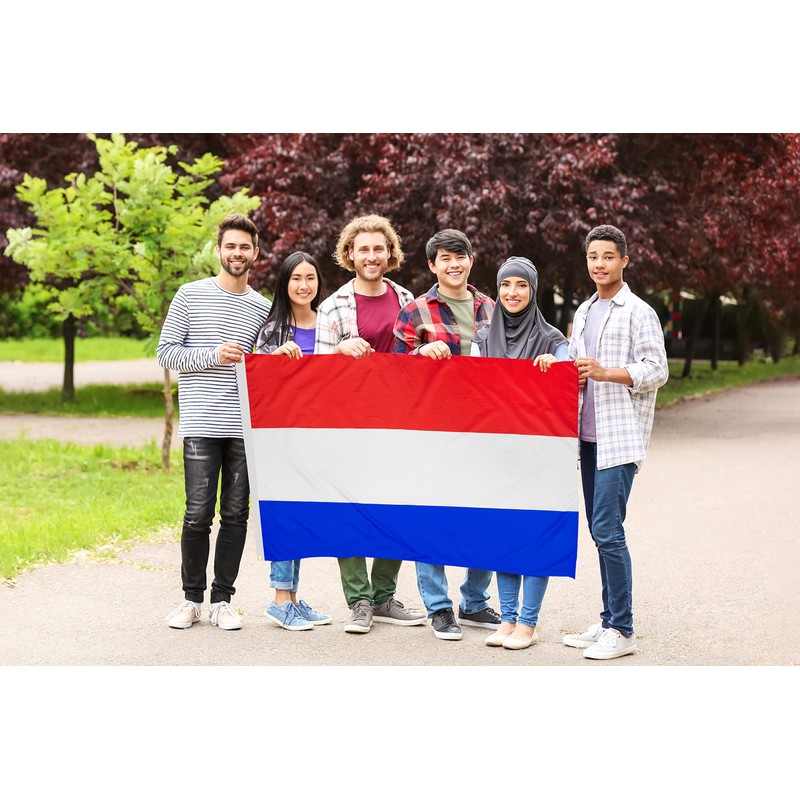 DANF Netherlands Flag 3x5 Ft Thick Polyester, Fade Resistant, Brass