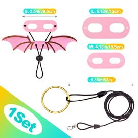 KornaDoz 3 Sizes S/M/L Adjustable Soft Leather Bearded Dragon Leash and Harness Set with Cool Wings, Reptile Lizard Costume Accessories for Geckos, Iguanas, Small Pets, Outdoor Walking
