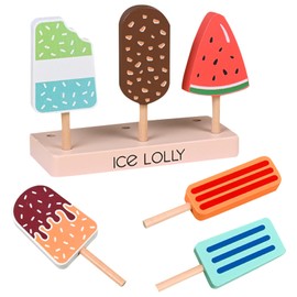 BDSHUNBF Kids Ice Cream Toys Play Set, Ice Cream Shop Pretend Play Toy Set, Ice Lollies Pretend Play Kids Playset, Ice Lolly Stand Ice Cream Parlour Toy, Kitchen Toddler Ice Cream Shop Accessories