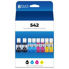 542 Ink Refill Bottles ET-5150 ET-5170 ET-5850 ET-5800 Replacement for Epson 542 Ink Refill Bottles (8 Pack) for Ecotank Pro ET-5180 ET-5880 ET-16600 ET-16650 ET5150 ET5170 ET5180 ET5850 5880 Printer