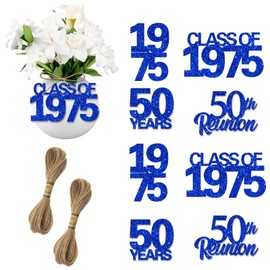 Balterever 24PC 50th Class Reunion Tags Blue Class of 1975 Reunion Decorations 1975 Reunion Tags Decorations 50th Class Reunion Decorations for High School 50 Year Reunion Decorations
