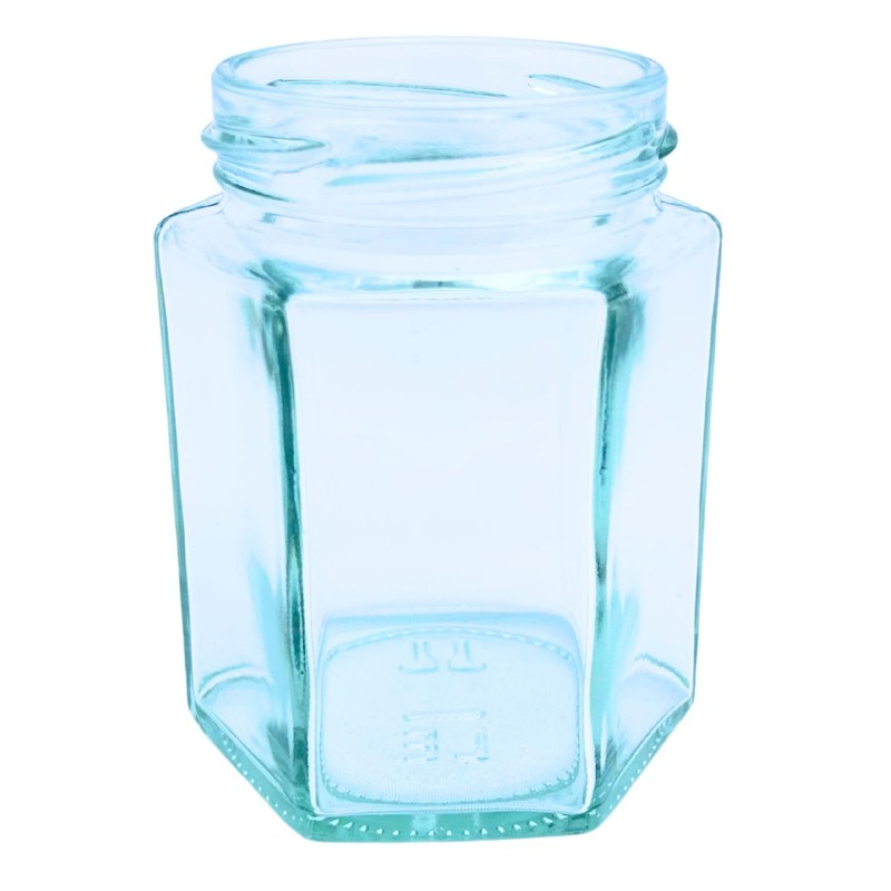 Bramley & Sage 190ml 8oz Hexagonal Jam Jar with Gold