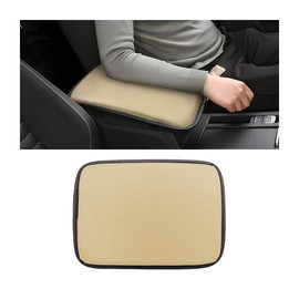 AUCELI Car Center Console Cover, Auto Armrest Protector Pad, Carbon Fiber PU Leather Seat Box Cover, Waterproof Middle Consoles Cushion for Arm Rest, Car Accessories for Truck SUV