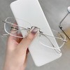 88flix Clear Megane, Blue Light Cut, Non-Degree, Square, Borderless, Rimless,