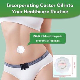 30PCS Disposable Castor Oil Pack Wrap for Belly Button – Highly Absorbent, Self-Adhesive Organic Cotton, No Wash, Anti-Leakage, Easy to Use,Flower Shape (Oil Not Included)